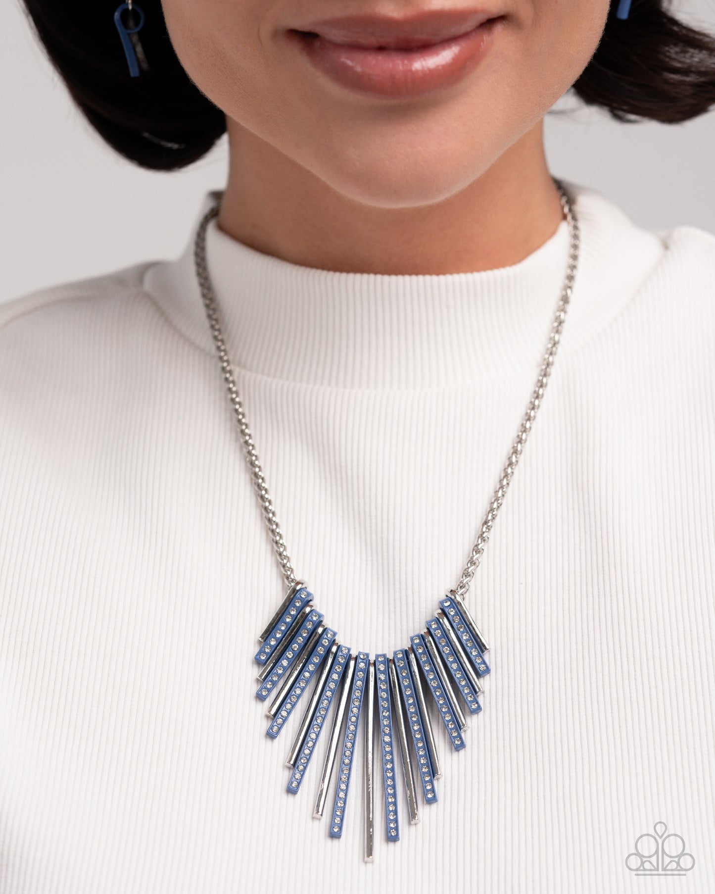 Fashionable Fringe - Blue & Colored Cameo - Blue - Complete Look